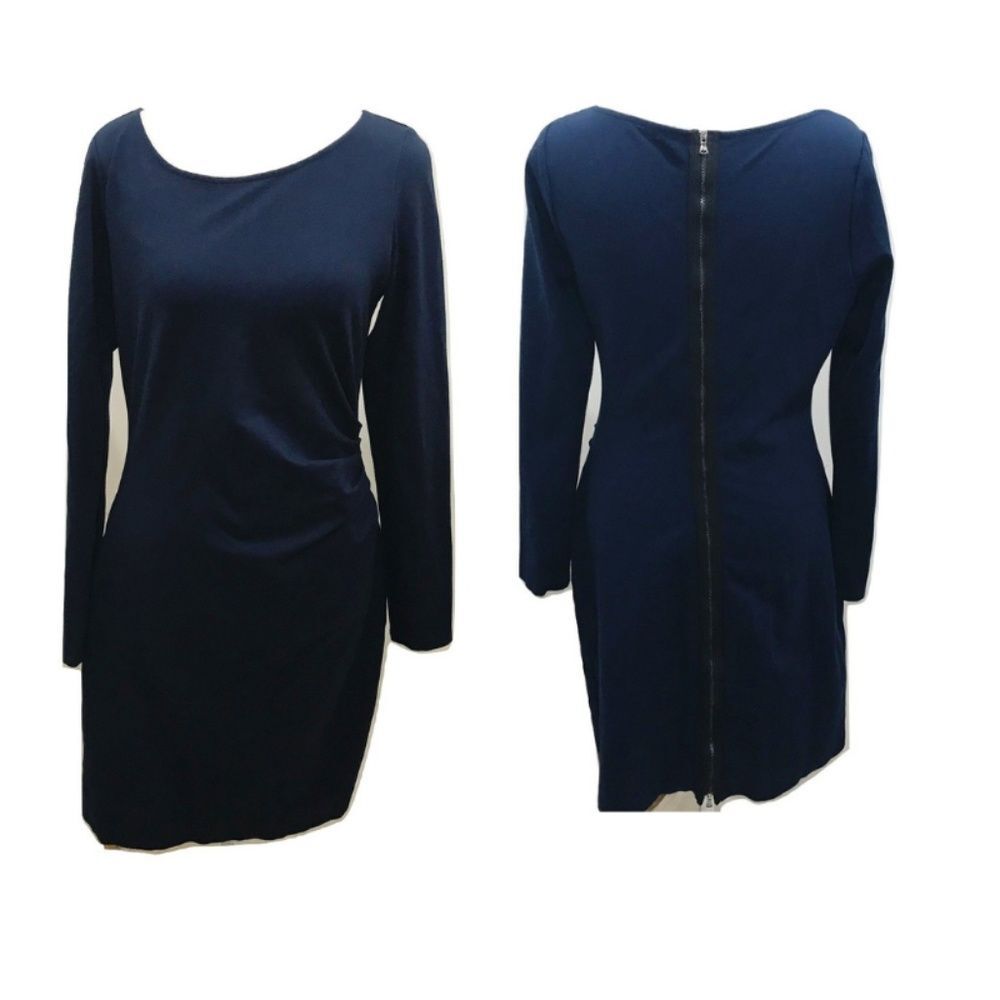 Kenneth Cole Size 12 Dress Body Con Solid Blue
